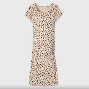 Ingrid & Isabel Maternity Ruched CHEETAH Dress XS